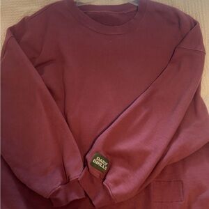 Daily Drills womens Maroon Crewneck Sweater